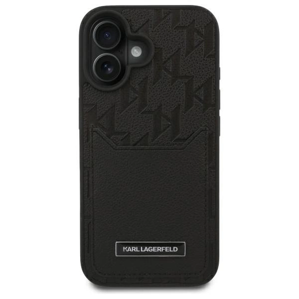 Etui Karl Lagerfeld Cardslots Monogram na iPhone 16 - czarne
