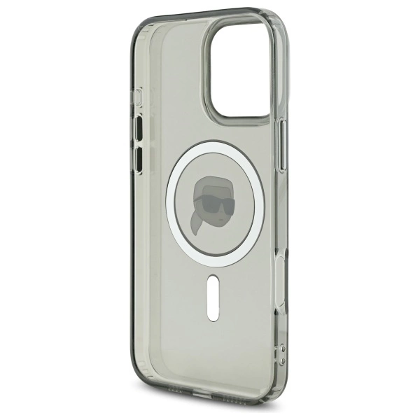 Etui Karl Lagerfeld IML Metal Karl Head MagSafe na iPhone 16 Pro - czarne