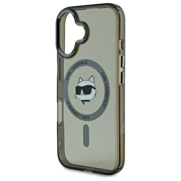 Etui Karl Lagerfeld IML Metal Choupette Head MagSafe na iPhone 16 - czarne