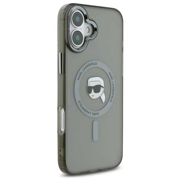 Etui Karl Lagerfeld IML Metal Karl Head MagSafe na iPhone 16 - czarne