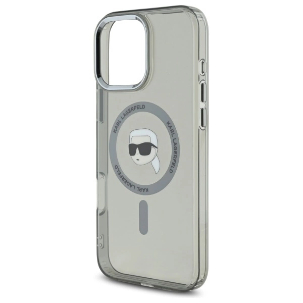 Etui Karl Lagerfeld IML Metal Karl Head MagSafe na iPhone 16 Pro Max - czarne