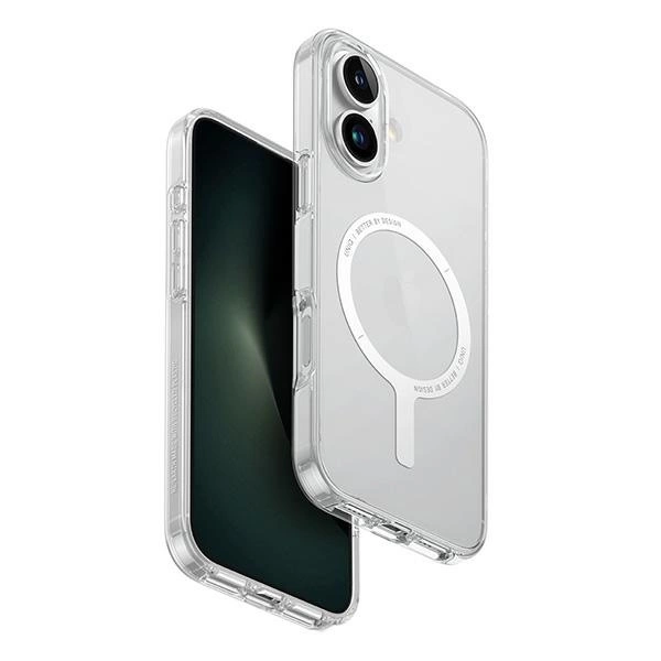 Etui UNIQ Clario Magclick Charging z MagSafe na iPhone 16 - przezroczyste