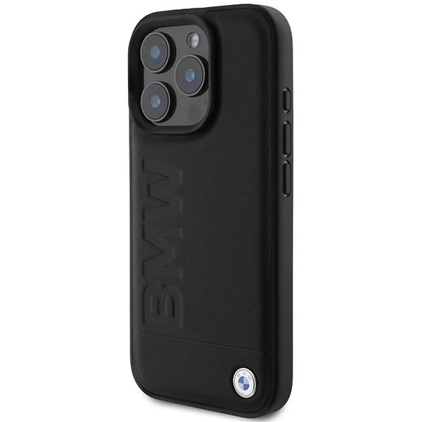 Etui BMW Leather Hot Stamp na iPhone 16 Pro - czarne
