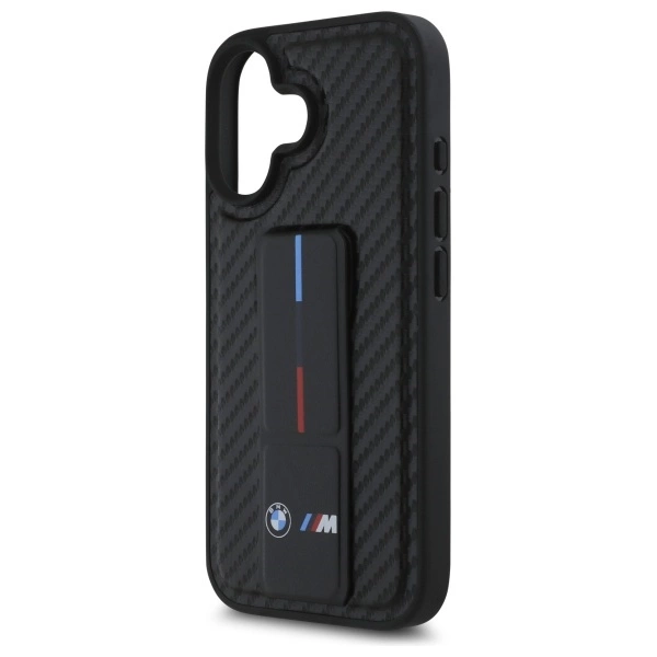Etui BMW M Grip Stand Smooth and Carbon na iPhone 16 - czarne