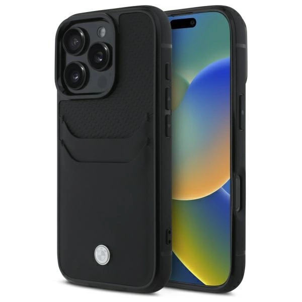 Etui BMW Sign Leather Cardslot na iPhone 16 Pro Max - czarne
