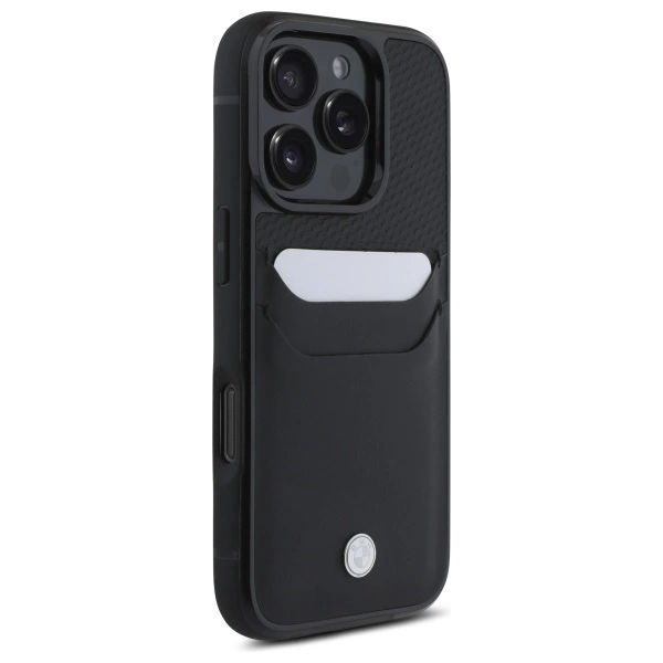 Etui BMW Sign Leather Cardslot na iPhone 16 Pro Max - czarne