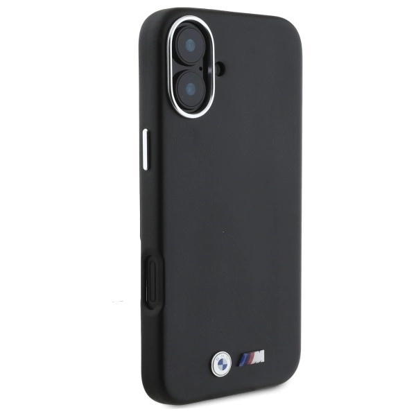 Etui BMW M Smooth Full Wrapped Metal MagSafe na iPhone 16 - czarne