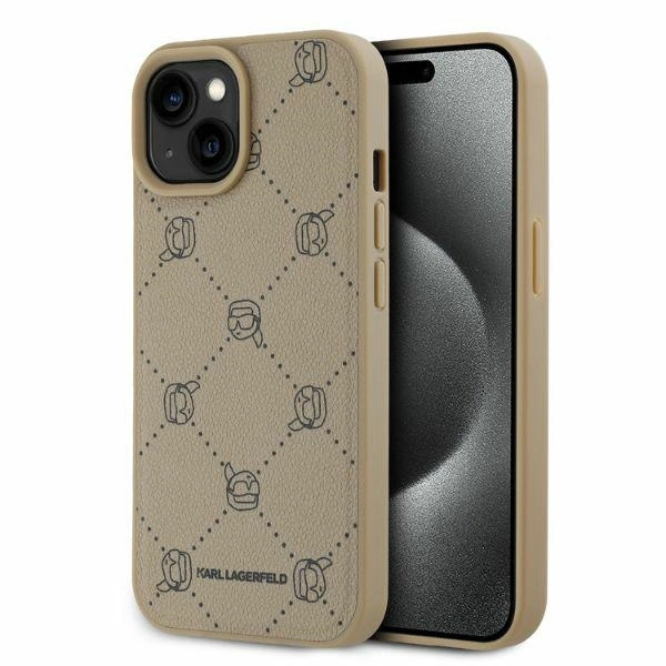 Etui Karl Lagerfeld Magsafe Karl Head na iPhone 15 - beżowe