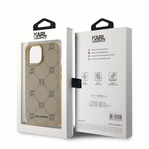 Etui Karl Lagerfeld Magsafe Karl Head na iPhone 15 - beżowe