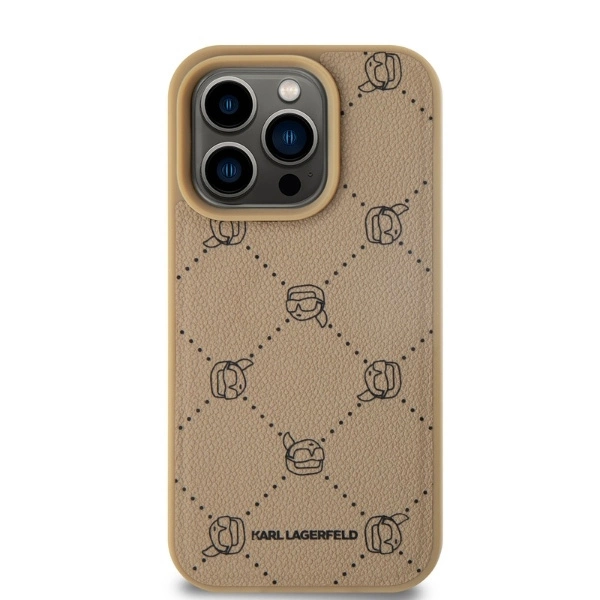 Etui Karl Lagerfeld Magsafe Karl Head na iPhone 15 Pro Max - beżowe