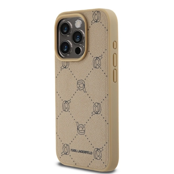 Etui Karl Lagerfeld Magsafe Karl Head na iPhone 15 Pro Max - beżowe