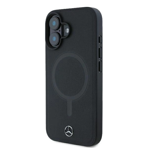 Etui Mercedes Smooth Leather MagSafe na iPhone 16 Plus - czarne