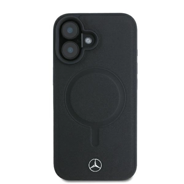 Etui Mercedes Smooth Leather MagSafe na iPhone 16 Plus - czarne