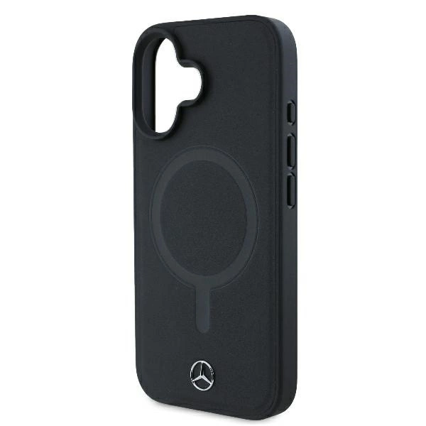 Etui Mercedes Smooth Leather MagSafe na iPhone 16 Plus - czarne