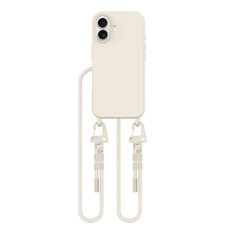 Etui Tech-Protect MagNecklace MagSafe ze smyczą na iPhone 16 - beżowe