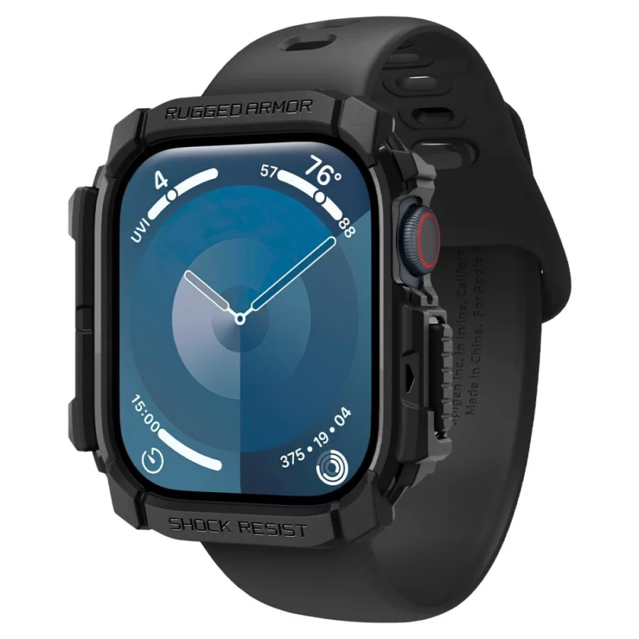 Etui Spigen Rugged Armor na Apple Watch 10 (42 mm) - czarne