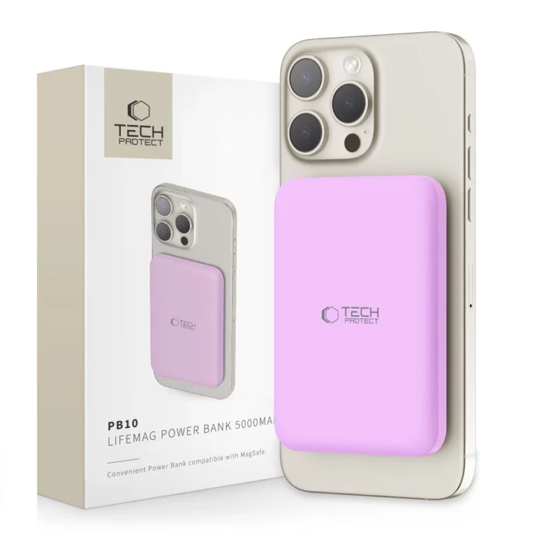 Powerbank Tech-Protect LifeMag MagSafe PB10 5000 mAh - różowy