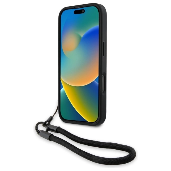 Etui BMW Signature Leather Wordmark Cord na iPhone 16 Pro - czarne
