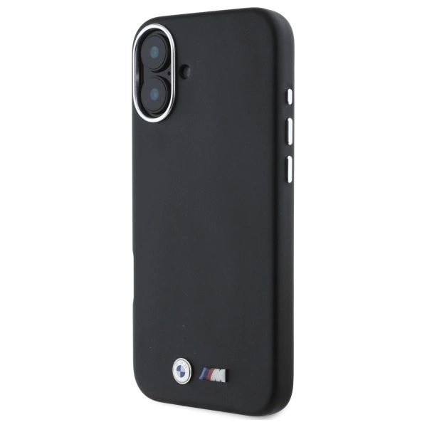 Etui BMW M Smooth Full Wrapped Metal MagSafe na iPhone 16 Plus - czarne