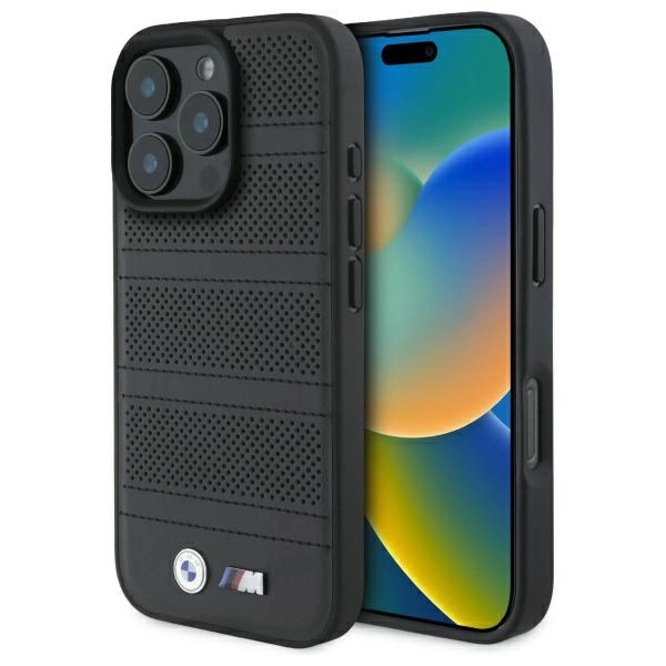 Etui BMW M Perforated And Stitched Line MagSafe na iPhone 16 Pro Max - czarne