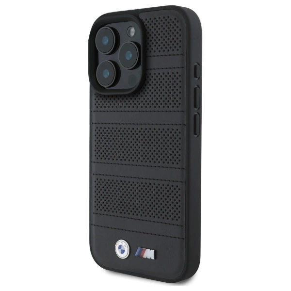 Etui BMW M Perforated And Stitched Line MagSafe na iPhone 16 Pro Max - czarne