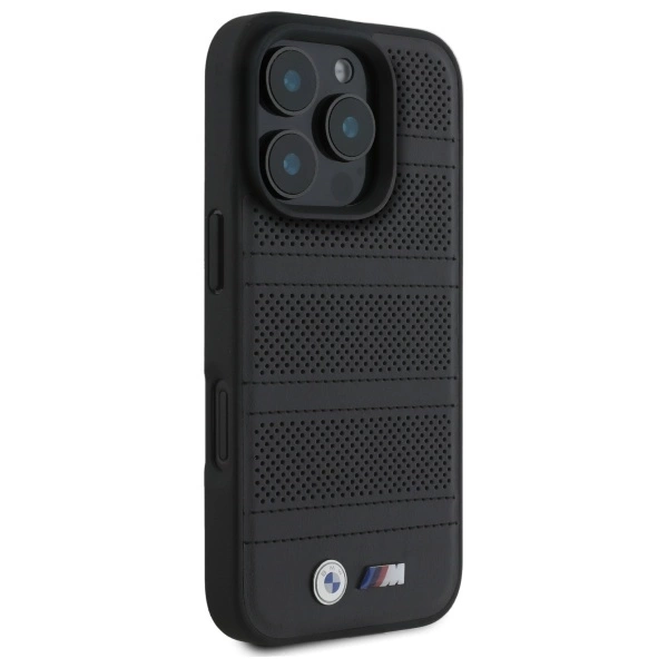 Etui BMW M Perforated And Stitched Line MagSafe na iPhone 16 Pro Max - czarne