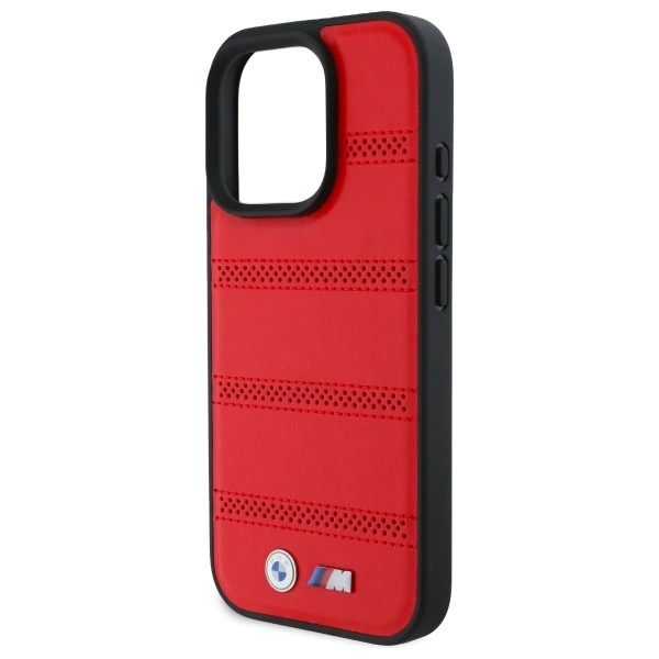 Etui BMW M Perforated And Stitched Line MagSafe na iPhone 16 Pro Max - czerwone
