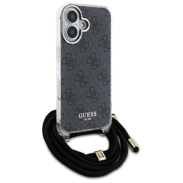 Etui Guess Crossbody Cord 4G Print na iPhone 16 Pro Max - czarne