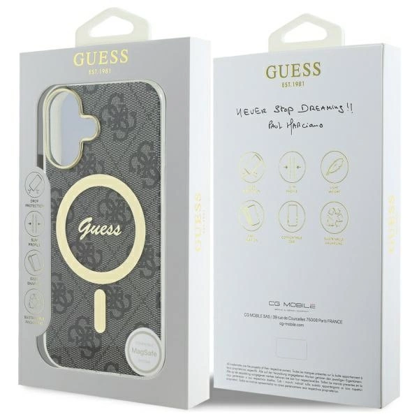 Etui Guess IML 4G MagSafe na iPhone 16 Plus - czarne
