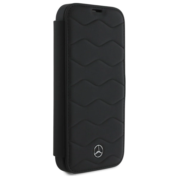 Etui Mercedes MB Waves Leather na iPhone 16 Pro Max - czarne