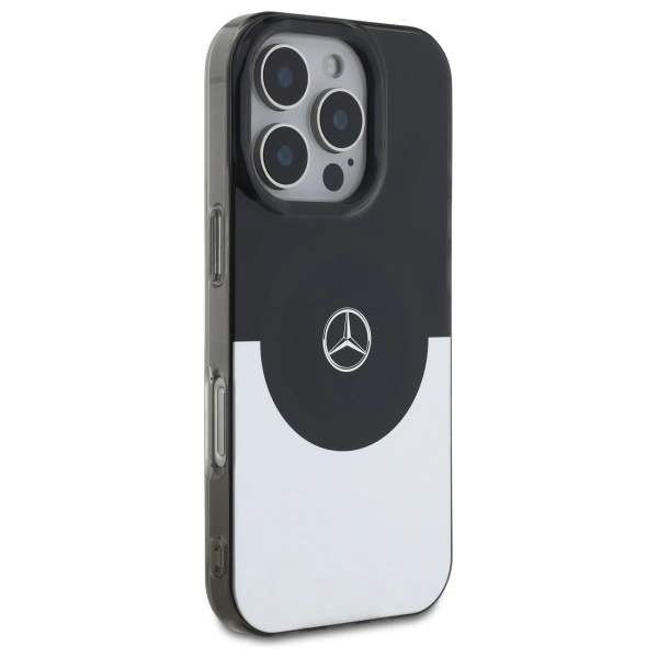 Etui Mercedes Doubel Layer BiColor MagSafe na iPhone 16 Pro - srebrne