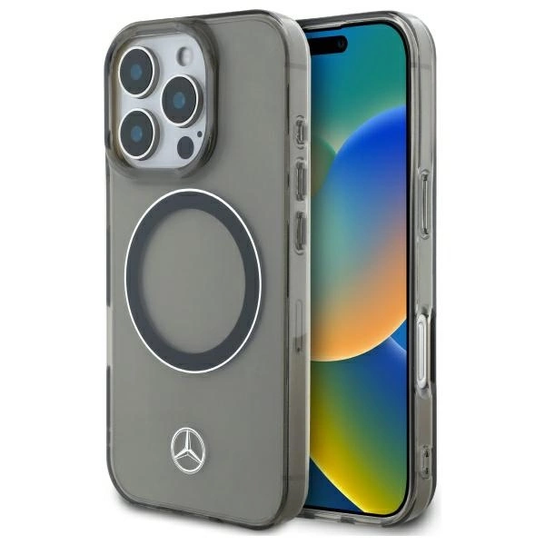 Etui Mercedes Silver Ring MagSafe na iPhone 16 Pro - czarne