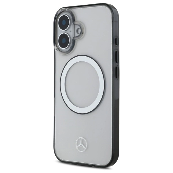 Etui Mercedes Printed logo MagSafe na iPhone 16 - przezroczysty