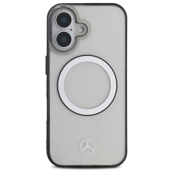 Etui Mercedes Printed logo MagSafe na iPhone 16 - przezroczysty