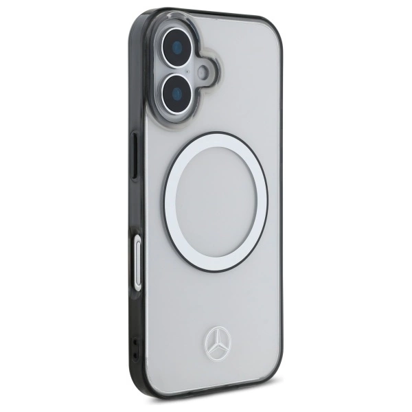 Etui Mercedes Printed logo MagSafe na iPhone 16 - przezroczysty