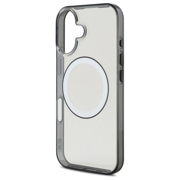 Etui Mercedes Printed logo MagSafe na iPhone 16 - przezroczysty