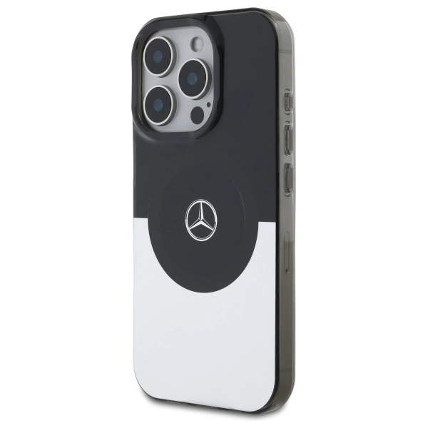 Etui Mercedes Doubel Layer BiColor MagSafe na iPhone 16 Pro Max - srebrne