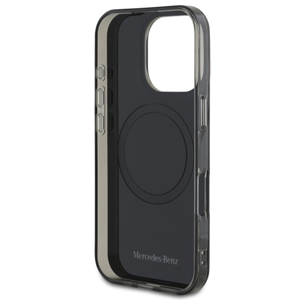 Etui Mercedes Doubel Layer BiColor MagSafe na iPhone 16 Pro Max - srebrne