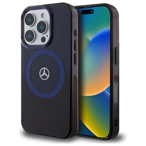 Etui Mercedes MB Double Layer BiColor MagSafe na iPhone 16 Pro Max - niebieskie