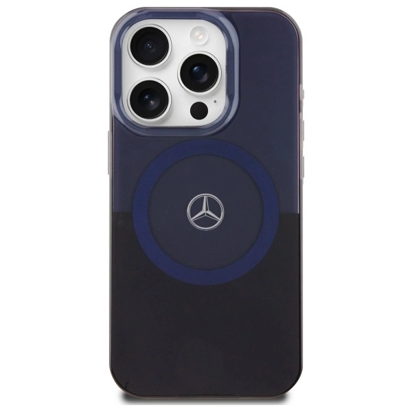 Etui Mercedes MB Double Layer BiColor MagSafe na iPhone 16 Pro Max - niebieskie