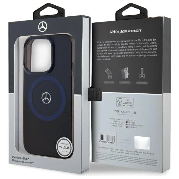Etui Mercedes MB Double Layer BiColor MagSafe na iPhone 16 Pro Max - niebieskie