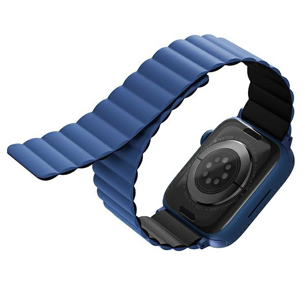 UNIQ pasek Revix Apple Watch Series1/2/3/4/5/6/7/8/9/SE/SE2 38/40/41mm. Reversible Magnetic czarny-niebieski/black-blue