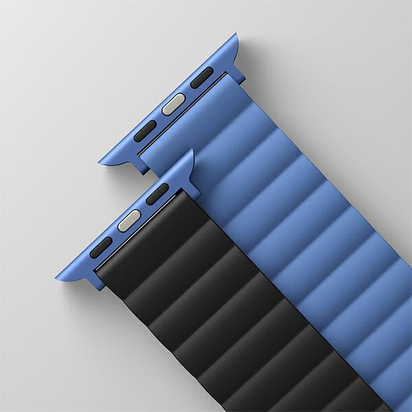 UNIQ pasek Revix Apple Watch Series1/2/3/4/5/6/7/8/9/SE/SE2 38/40/41mm. Reversible Magnetic czarny-niebieski/black-blue