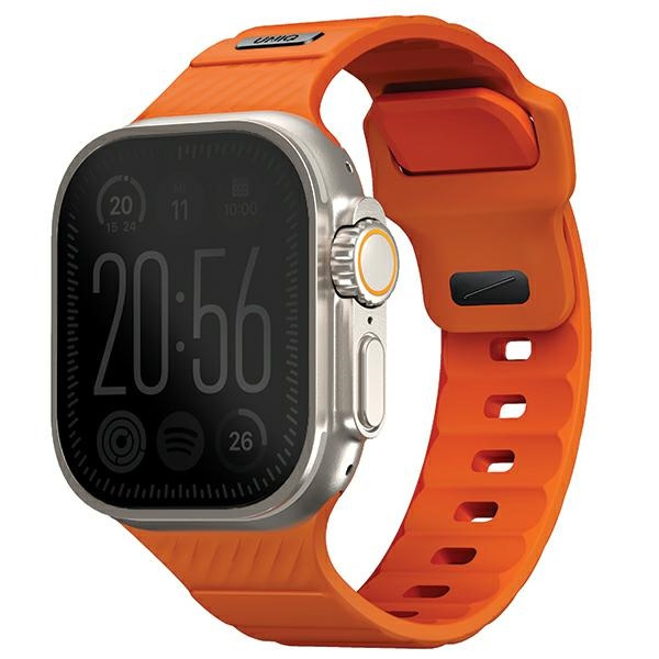 UNIQ pasek Stride Apple Watch Series1/2/3/4/5/6/7/8/9/SE/SE2/Ultra/Ultra 2 42/44/45/49mm FKM Rubber Strap pomarańczowy/volt orange