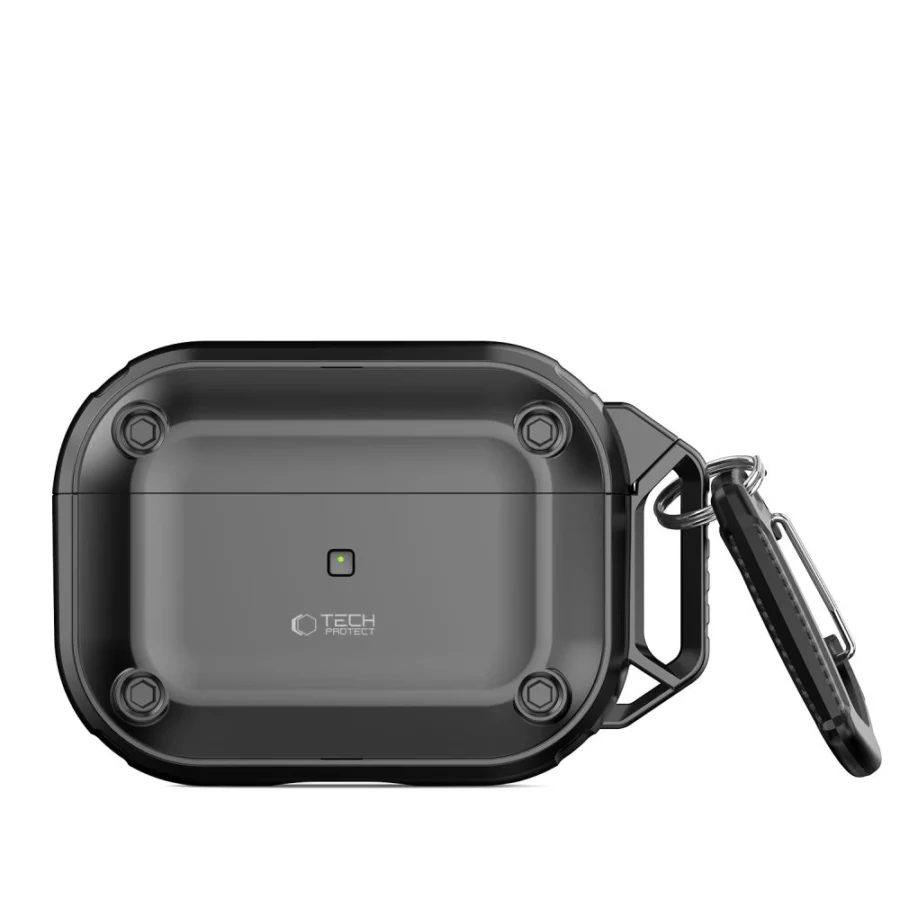Etui Tech-Protect Rough Hook z karabińczykiem na Apple AirPods Pro 1 / 2 - czarny