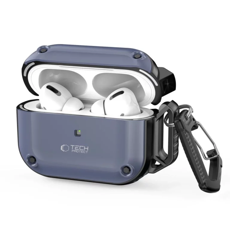 Etui Tech-Protect Rough Hook z karabińczykiem na Apple AirPods Pro 1 / 2 - niebieskie