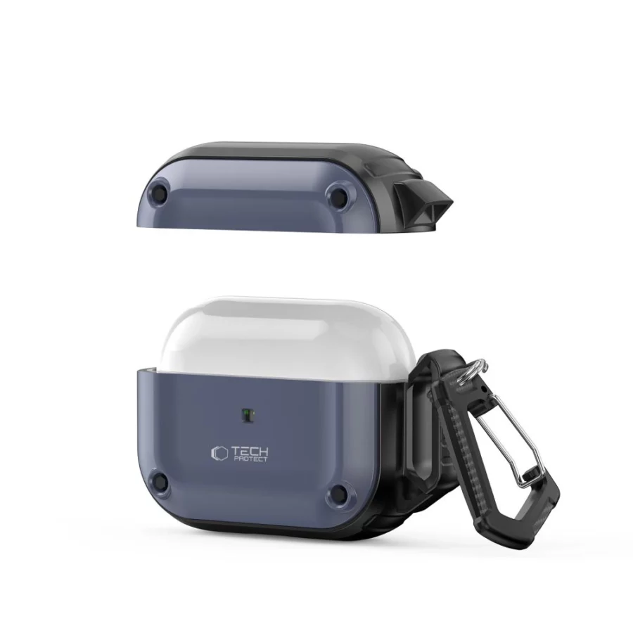 Etui Tech-Protect Rough Hook z karabińczykiem na Apple AirPods Pro 1 / 2 - niebieskie