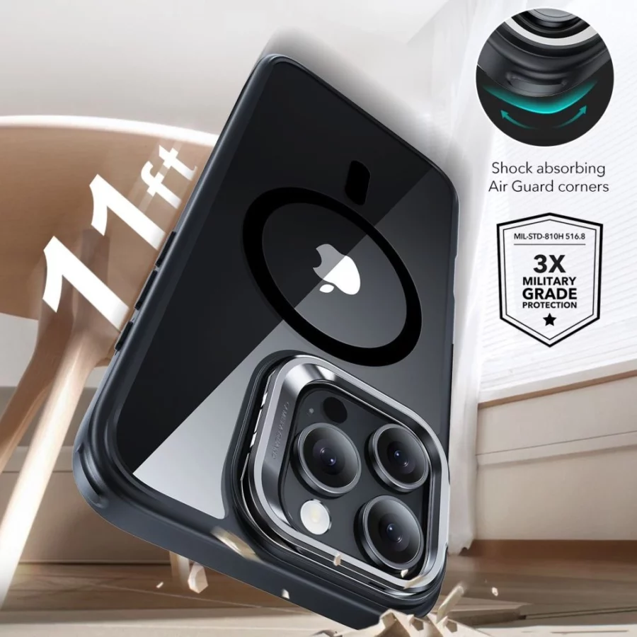 Zestaw etui ESR Classic Hybrid Kickstand Halolock MagSafe + Szkło hartowane na iPhone 16 Pro - przezroczyste