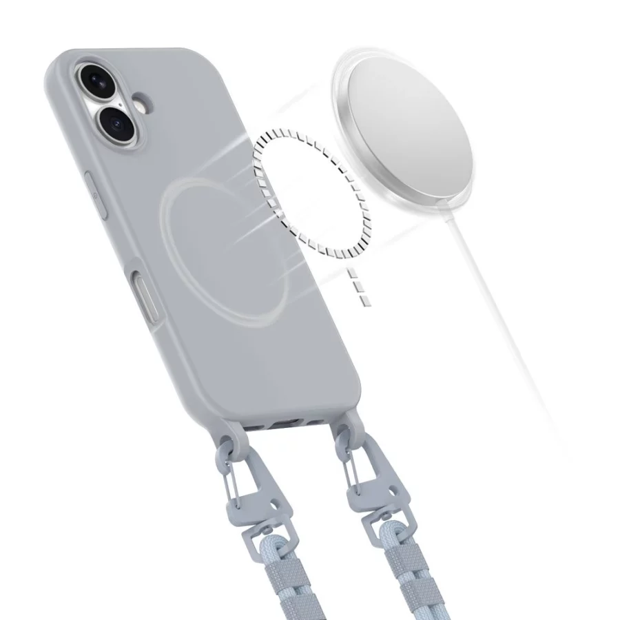 Etui Tech-Protect MagNecklace MagSafe na iPhone 16 - szare
