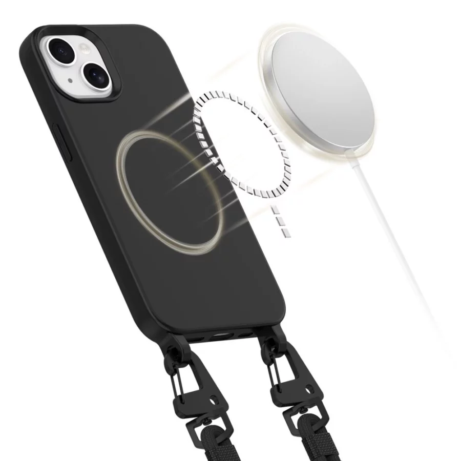 Etui Tech-Protect MagNecklace MagSafe na iPhone 15 - czarne